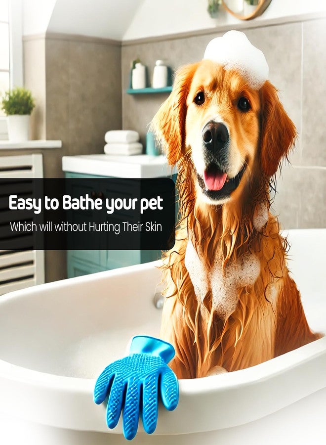 ADIL'S Adil’s Pet Grooming Gloves for Cats & Dogs, Waterproof pet Bathing Hand Gloves Design for Shower, Massage, scrubbing, Color: Blue, Pair of 1 (Blue) - Image 3